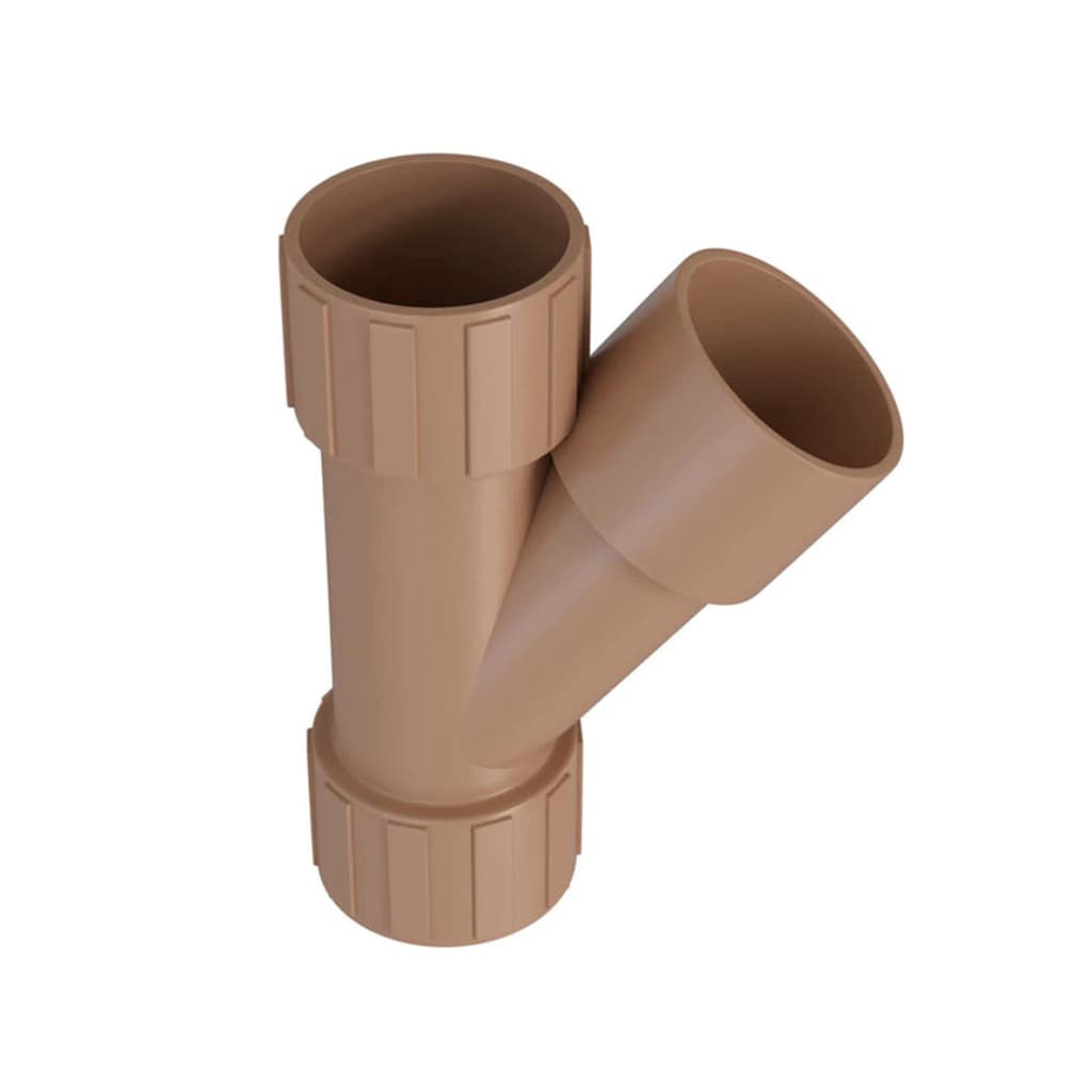 Junção Y Soldável Pvc 25mm 32mm ou 50mm Tubo Bolsa Marrom Estrela
