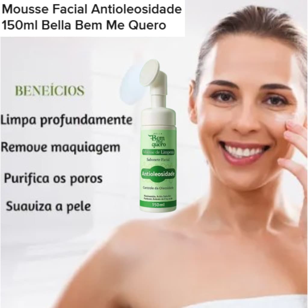 Sabonete Mousse de Limpeza Facial Skin Care Hialurônico, Rosa Mosqueta e Vitamina C Antioleosidade