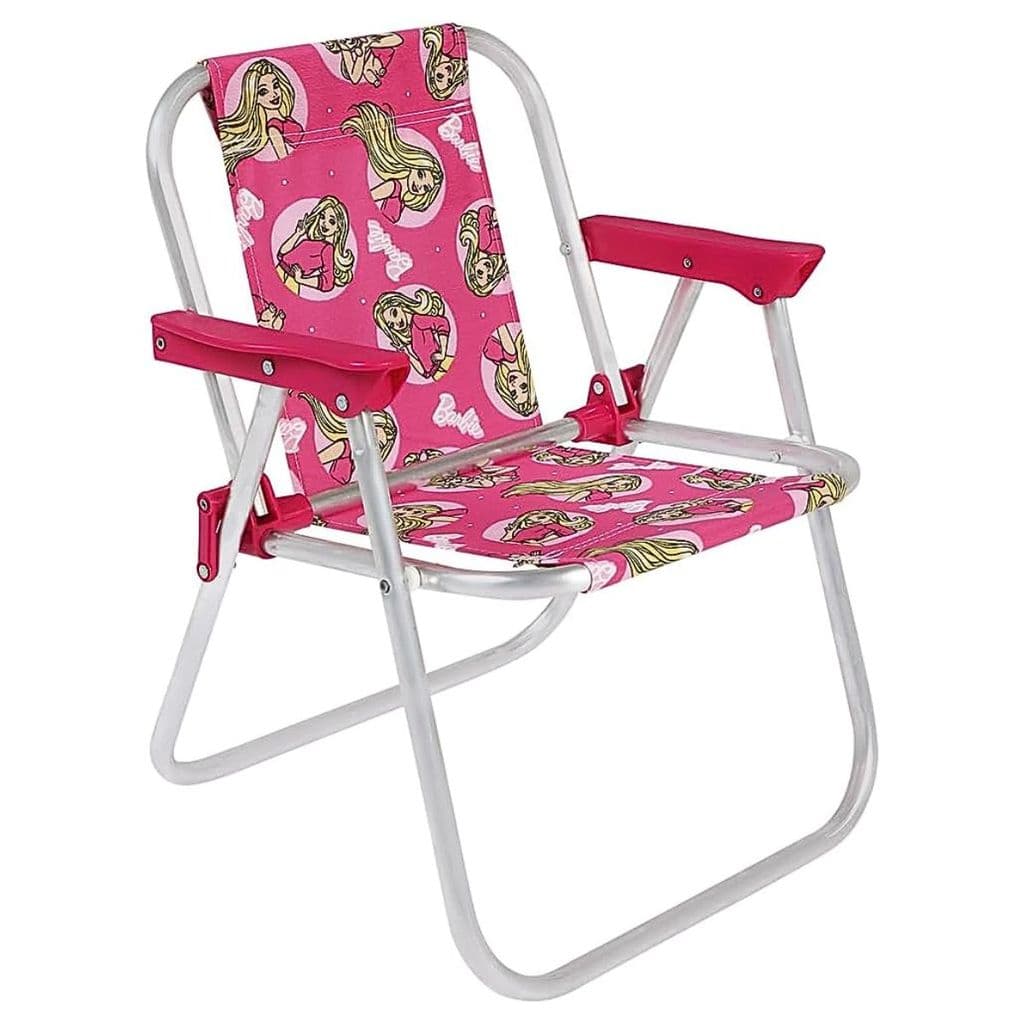Cadeira de Praia Infantil Alumínio Barbie - Até 30 Kg