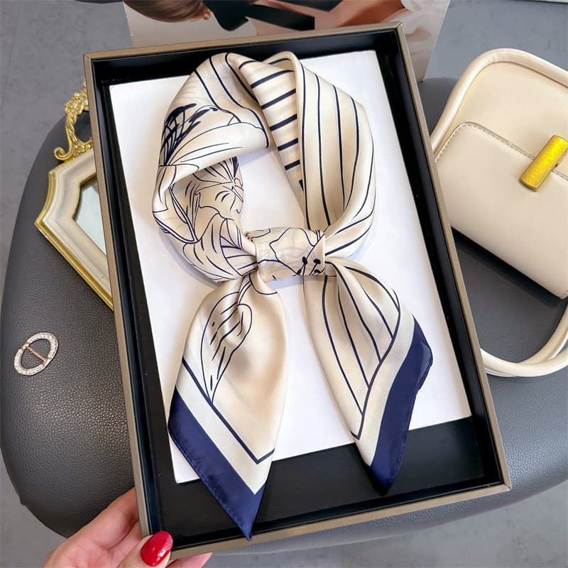 70cm Novo Estilo Lenço De Seda Retro Moda Streamer Casual Decorativo Simulação De Pequeno Quadrado