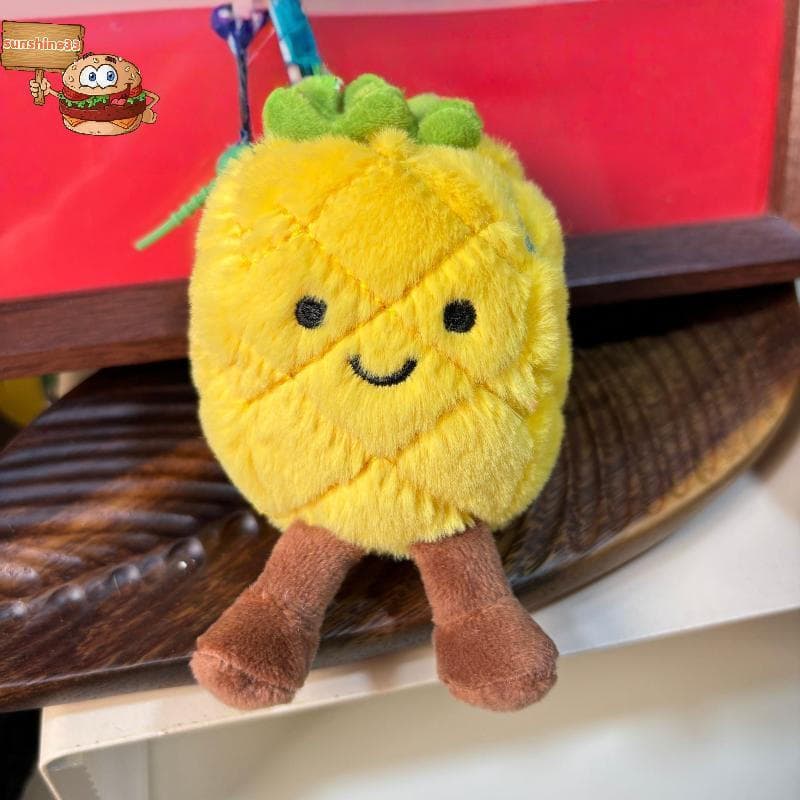 Sol De Pelúcia Abacaxi Chaveiro 1 Pçs Bonito Amarelo Fruta Boneca Pingente Brinquedo Macio Para Crianças Bolsa Carro Pen