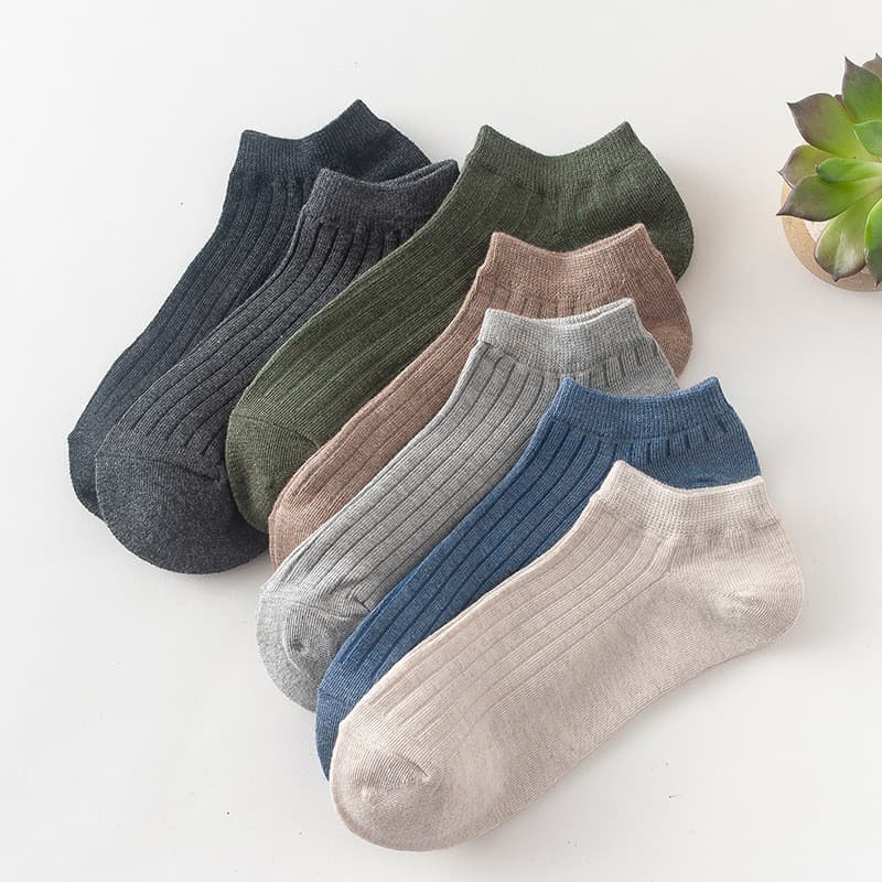 7 pares!Meias masculinas meias finas algodão desodorante respirável invisível meias casuais masculinas barco