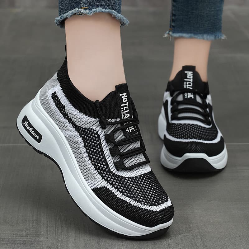 Primavera verão novo estilo sapatos casuais sapatos femininos Anti-deslizamento sapatos esportivos malha correndo aument
