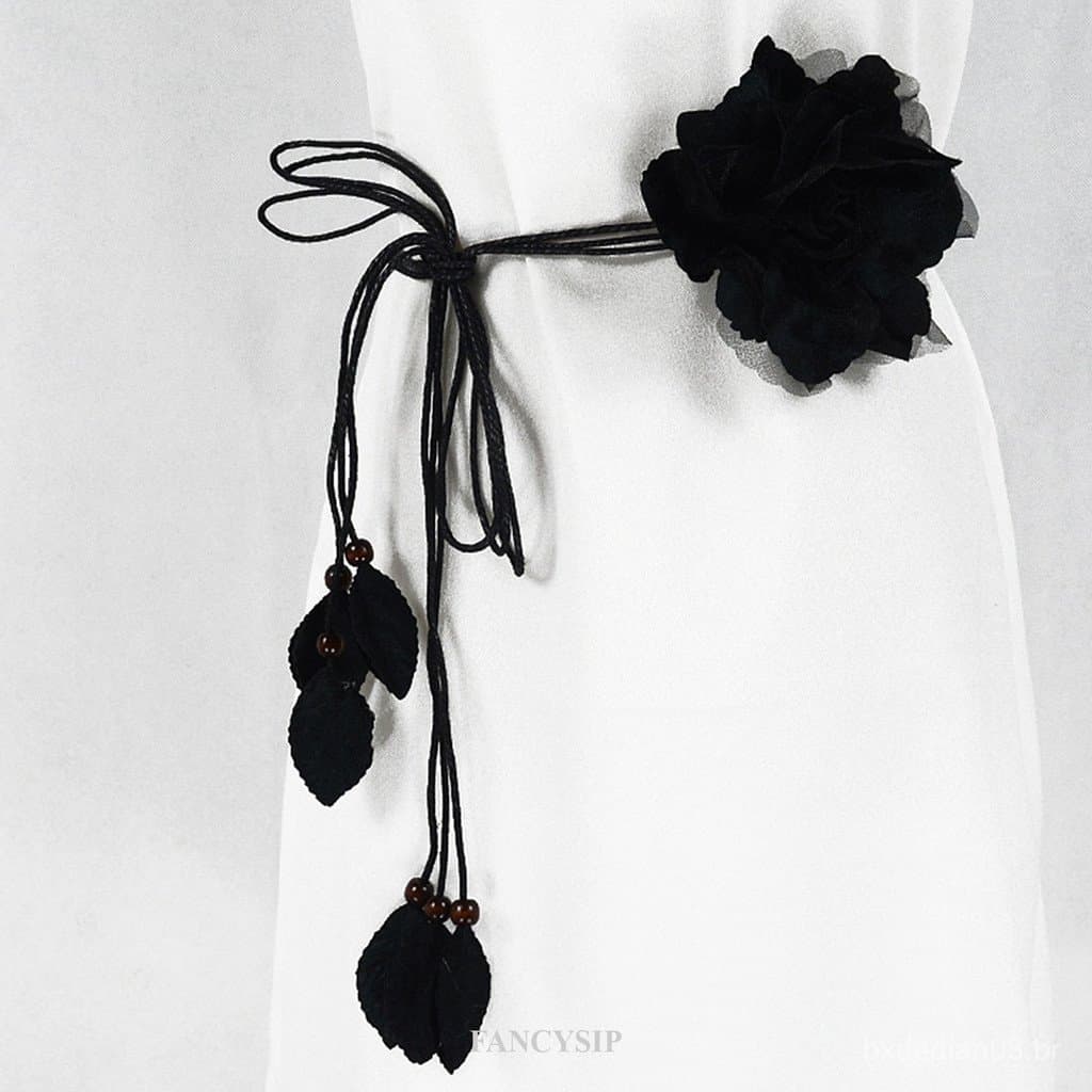 Cintura Boêmia Design Luxuoso Flor Grande Vestido Decorativo Acessórios Alça De Gravata