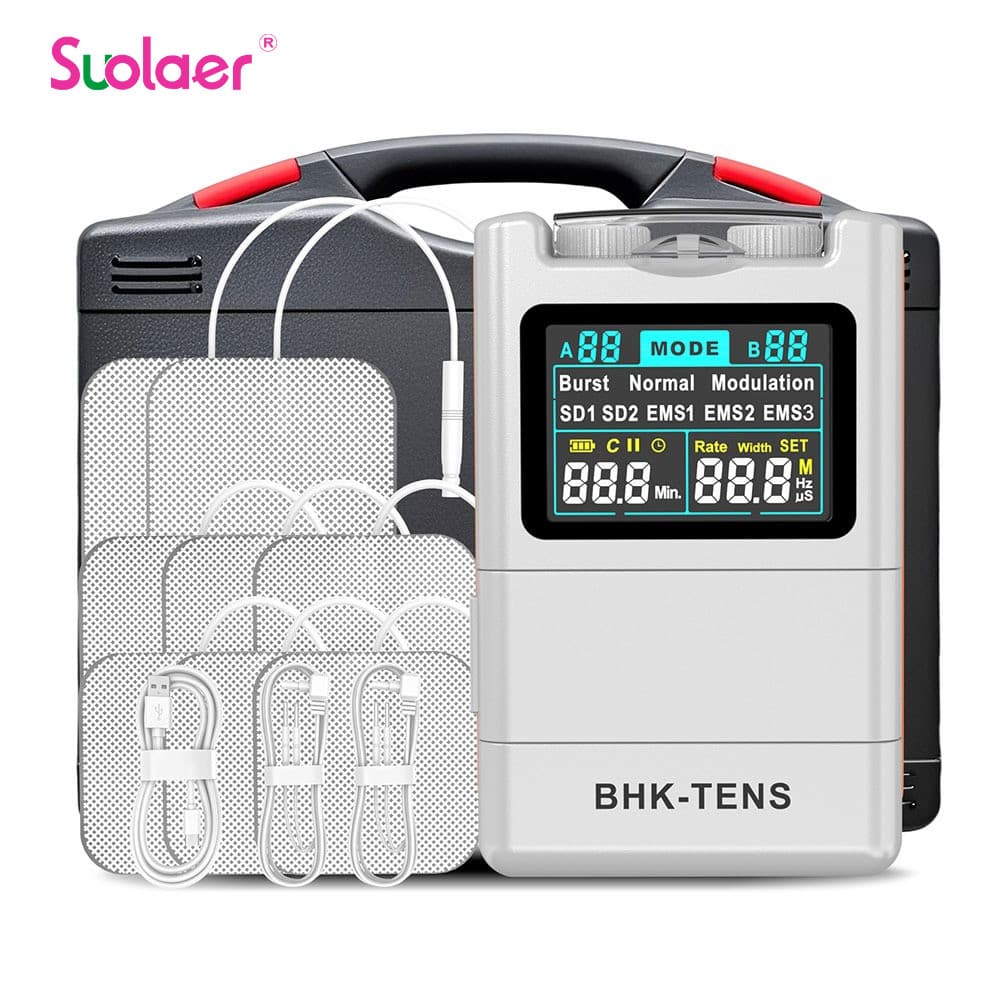 TENS EMS Unidade Estimulador Muscular Cor LCD Máquina Para Relaxamento Uso Doméstico