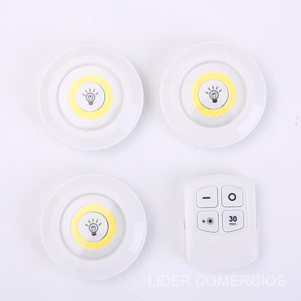 6/9/12 Pcs Lampada Luminaria Led Spot Sem Fio Controle Remoto Luz LED.