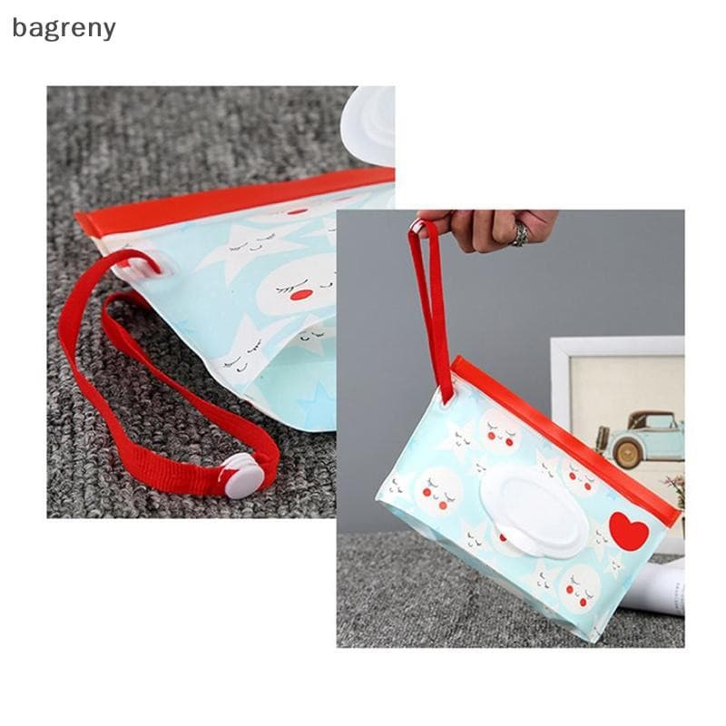 [bagreny] Bolsa Para Lenços Umedecidos Bebês , Capa Flip Reutilizável , Recarregável , Caixa De Tecido Útil Uso Externo