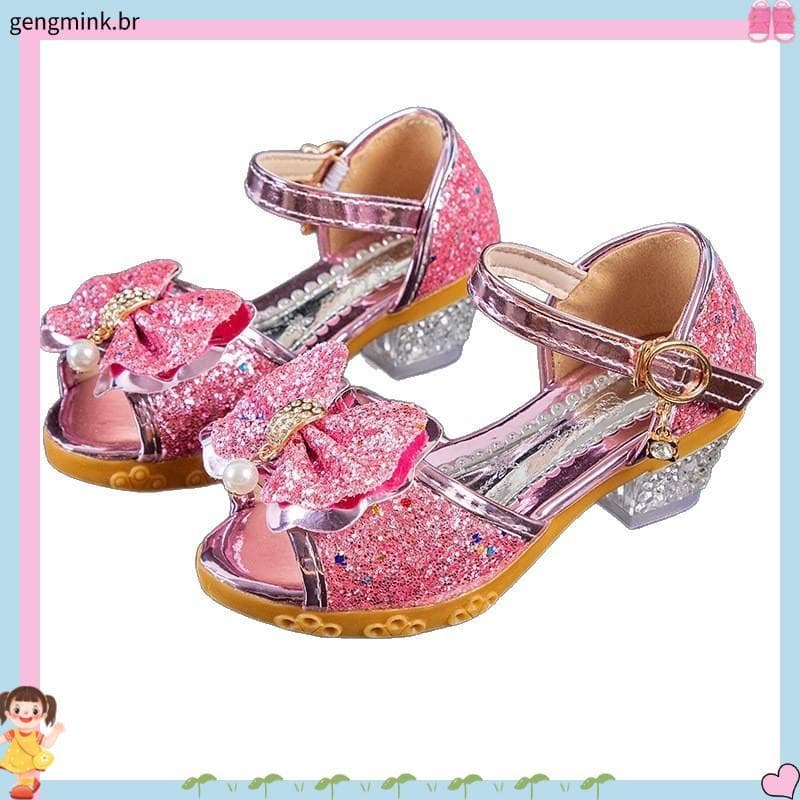 Sandálias infantis Princesa Meninas Sapatos de Dança Verão Novo Estilo Coreano Salto Alto Boca De Peixe Elemento 4678 6