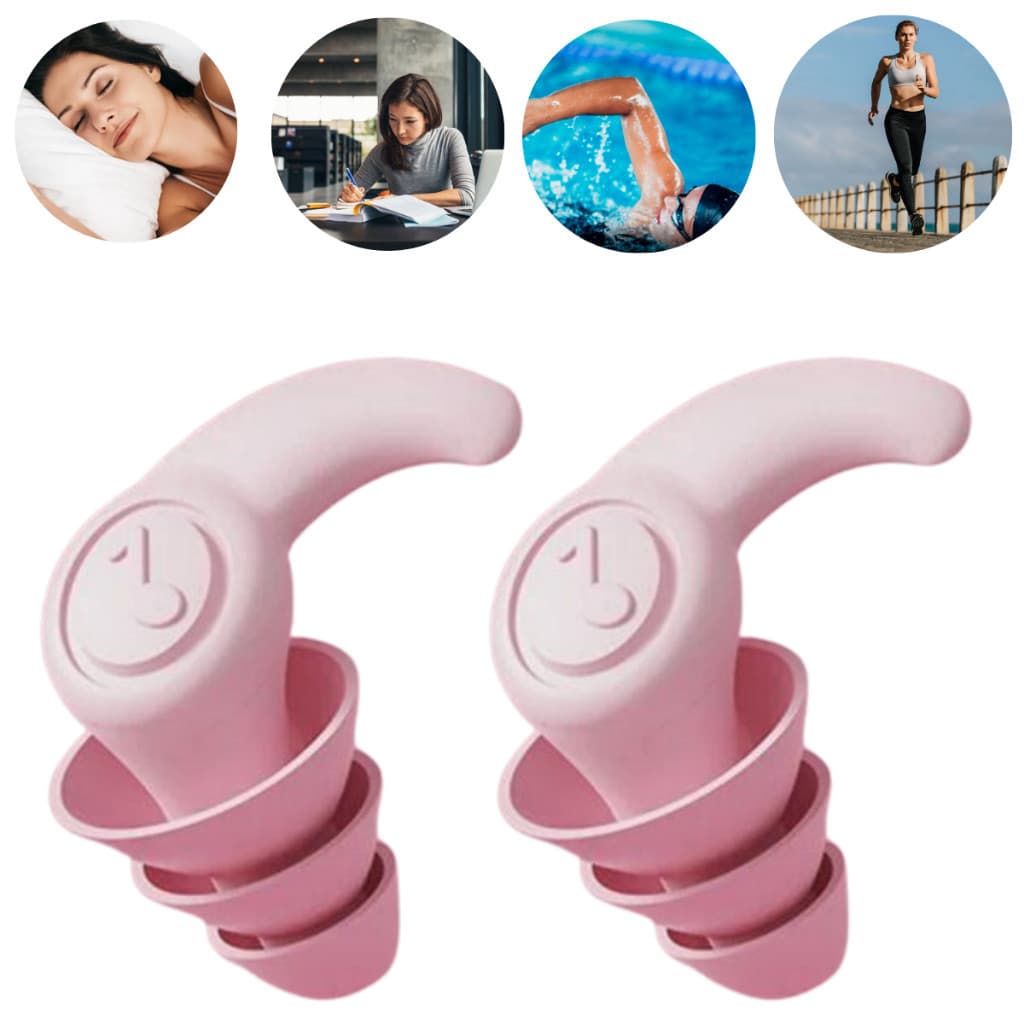 Tampão de Ouvido para Natação Silicone Anti Água Protetor Auricular Piscina Mar Praia.