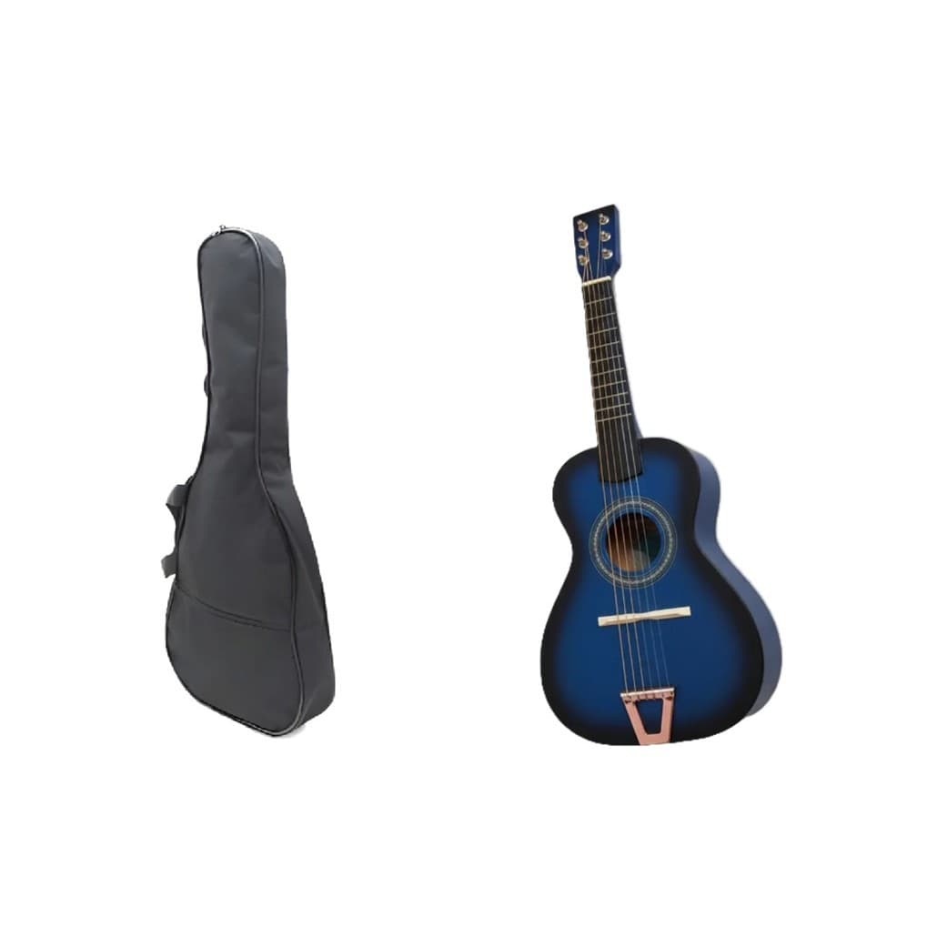 Mini Violão Infantil Acústico Cordas Aço Azul Com Capa