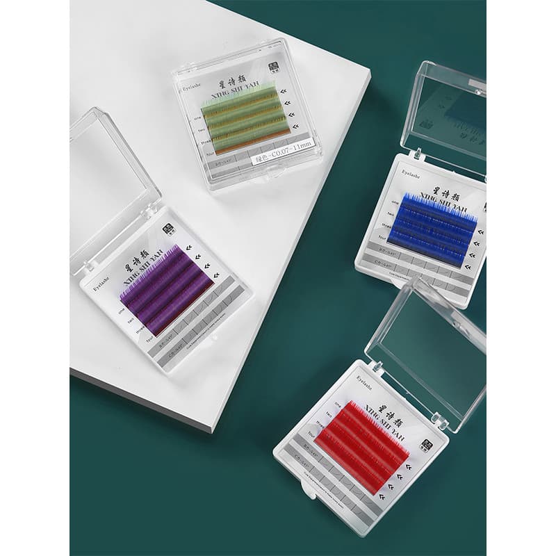 Cílios gradientes coloridos japoneses cílios únicos cílios múltiplos simulação sobrenatural 0.07 cílios postiços enxerta