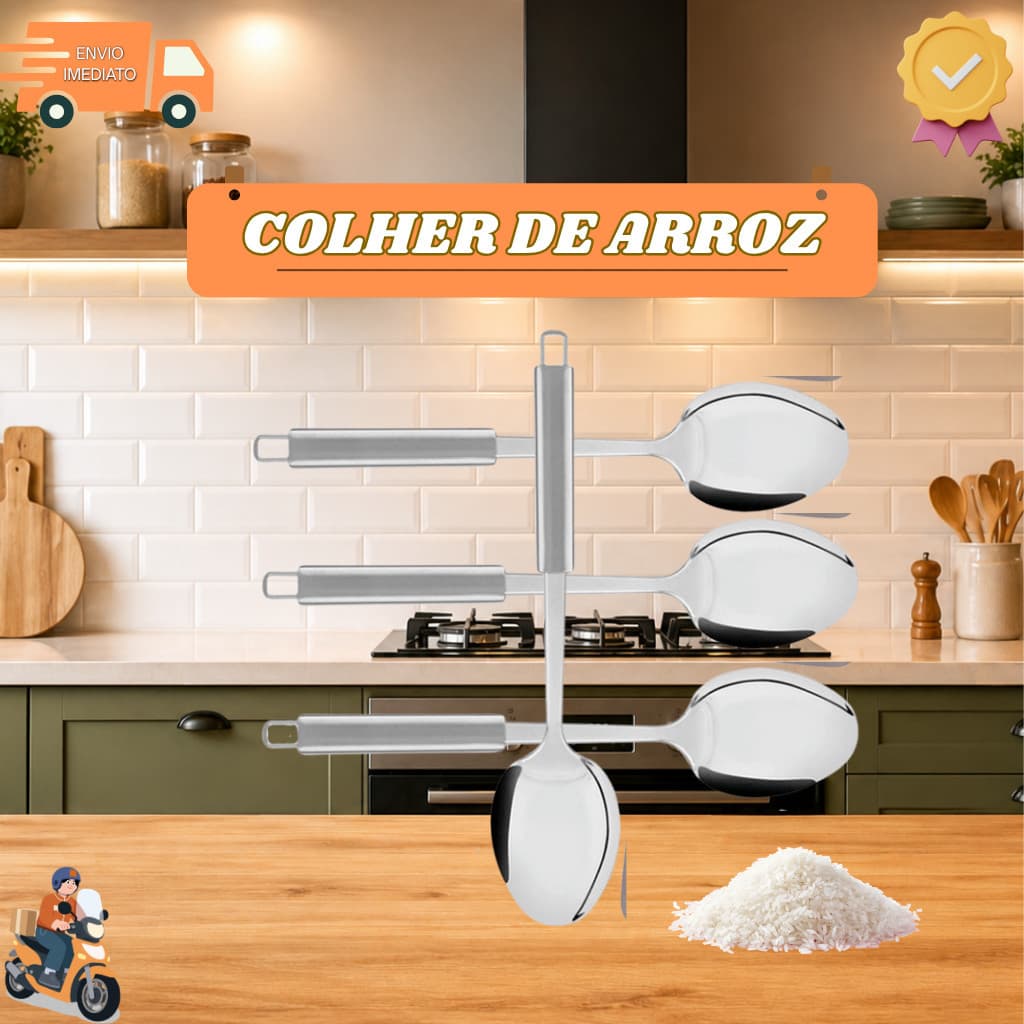COLHER DE ARROZ DE INOX