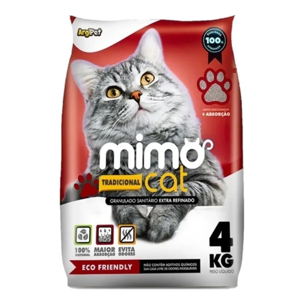 Areia Para Gato Granulado Sanitário Higiênico Mimo Cat 4kg Tipo Tradicional
