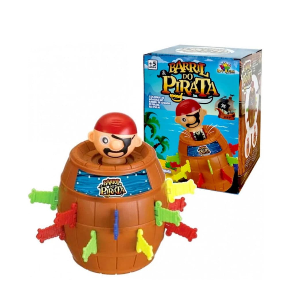 Jogo Barril Pirata Pula Pirata Original Tamanho Grande Brinquedo Infantil