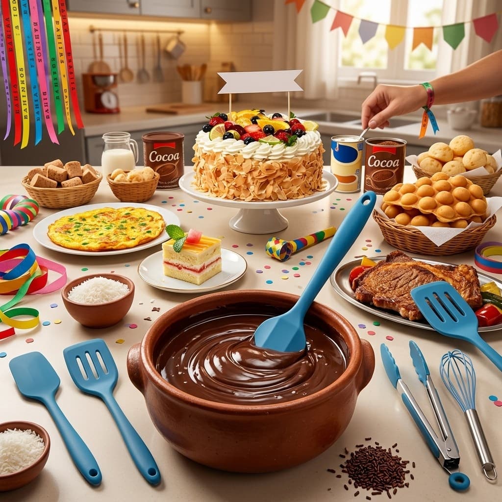 Utensílios De Silicone Culinário Cores Variadas Espátula Fue E Pincel Resistente Ao Calor