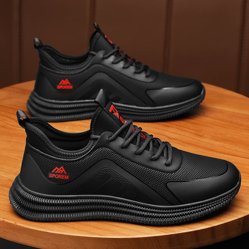 Seguro de trabalho sapatos masculinos verão preto All-Match papai tênis masculino sola macia antiderrapante lazer viagem