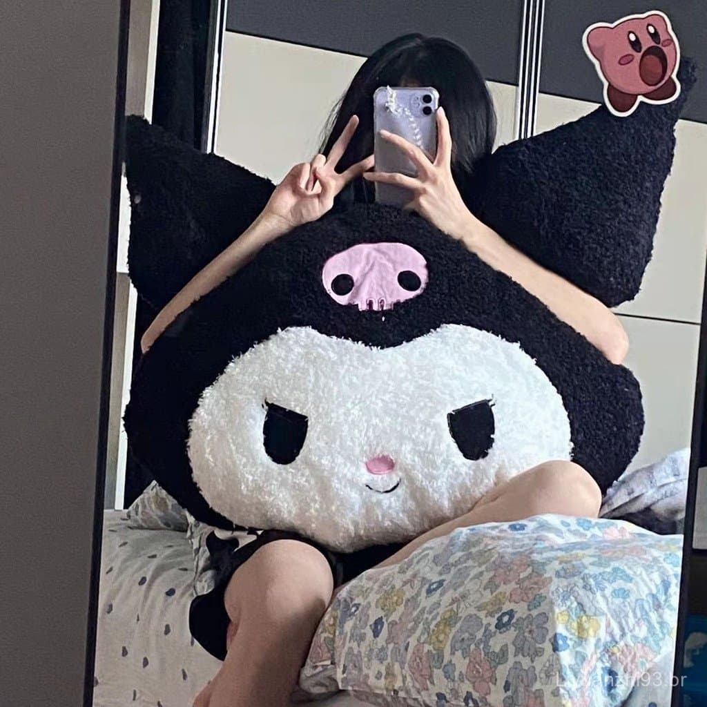 Almofada de pelúcia Sanrio Kuromi My Melody de 40cm, brinquedo infantil, boneca de aniversário 4ZPG