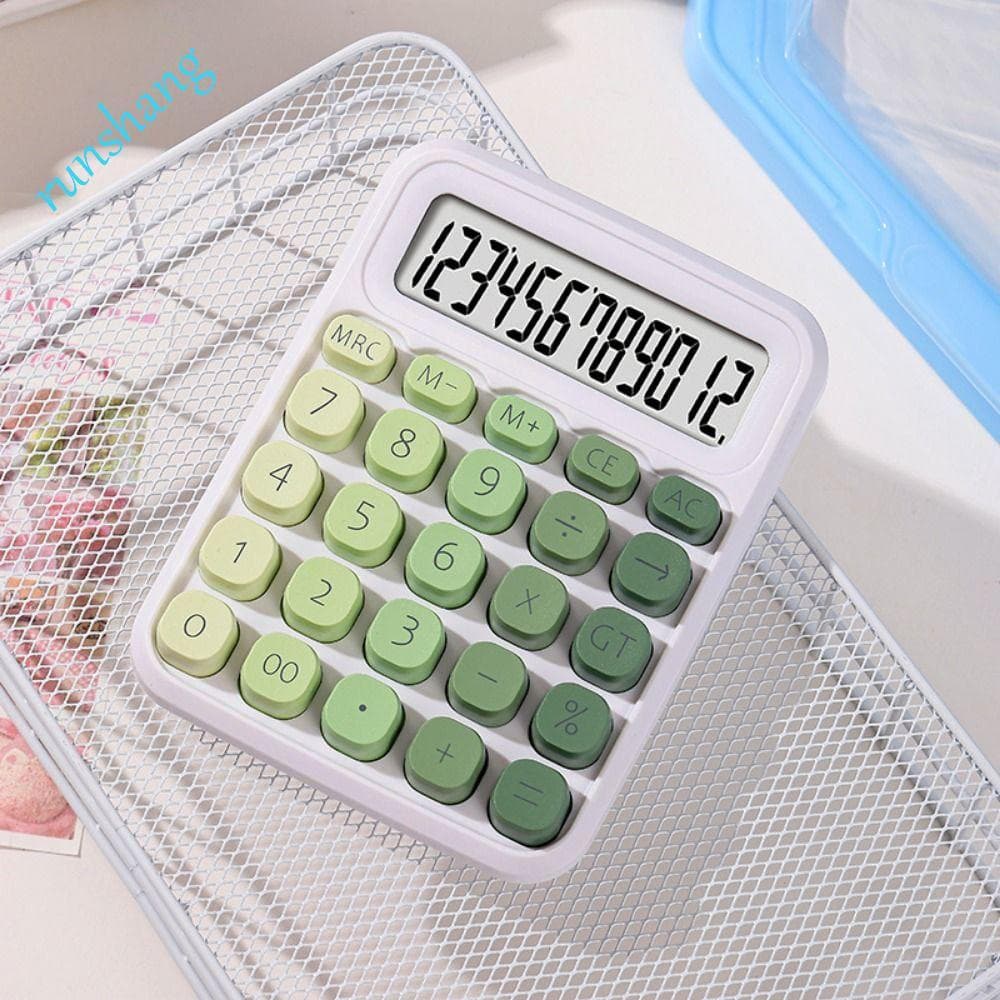 Calculadora RUNSHANG De 12 Dígitos , Mecânica De Mesa Fofa Em Cores Doces Financeira Portátil