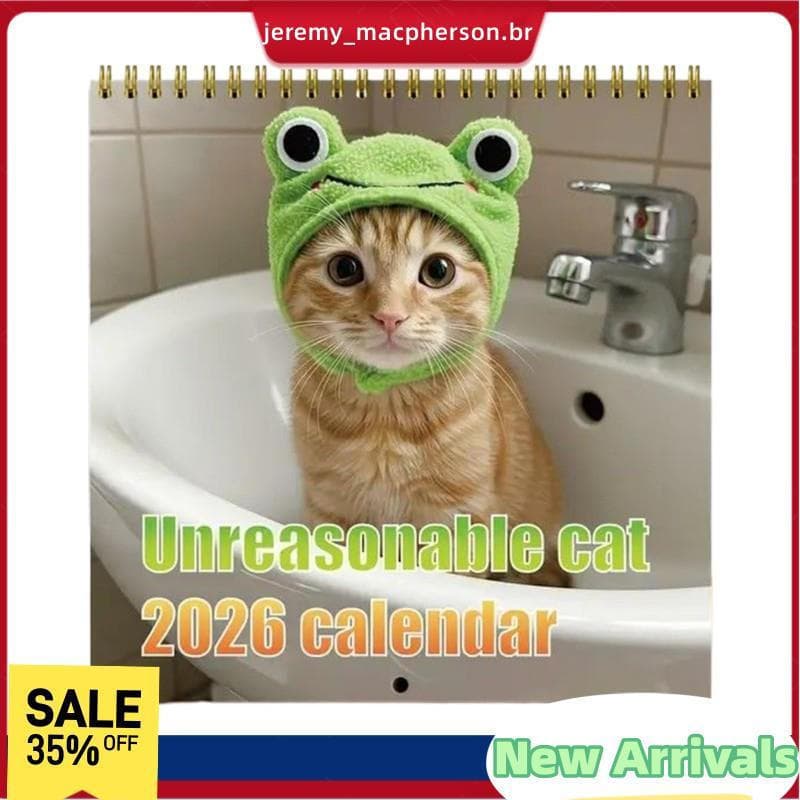 Calendário De Gato 2026 Não Razoável 2026 Parede Engraçado 2026 12 Meses Planejador