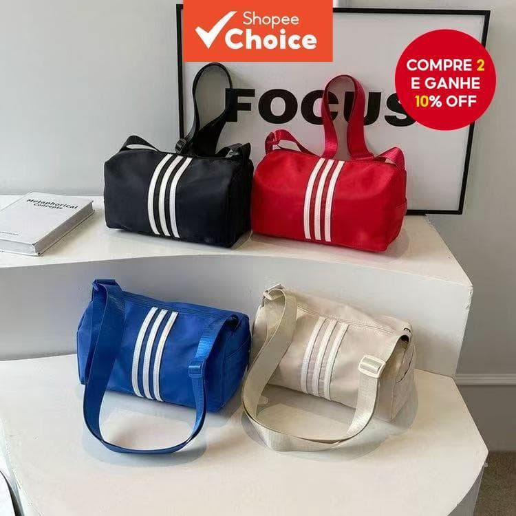 Bolsa de Ombro Esportiva Feminina em Formato Cilíndrico, Leve e de Lazer, Ideal para Viagens, com Grande capacidade