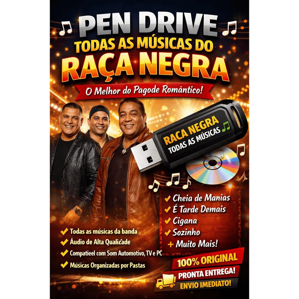 KIT PENDRIVE + CHAVEIRO PERSONALIZADO RACA NEGRA