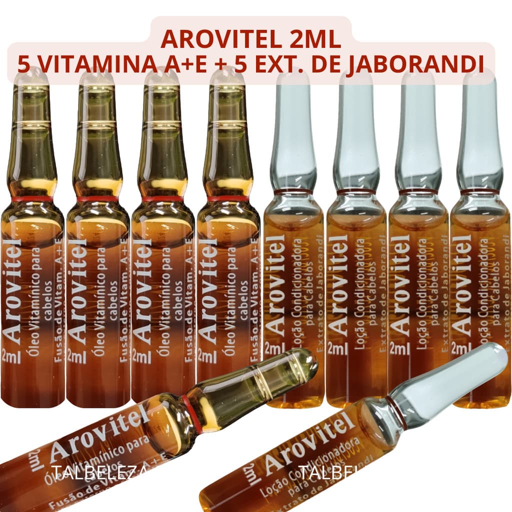 Arovitel Extrato De Jaborandi + Vitamina A+e 2ml (5 De Cada)