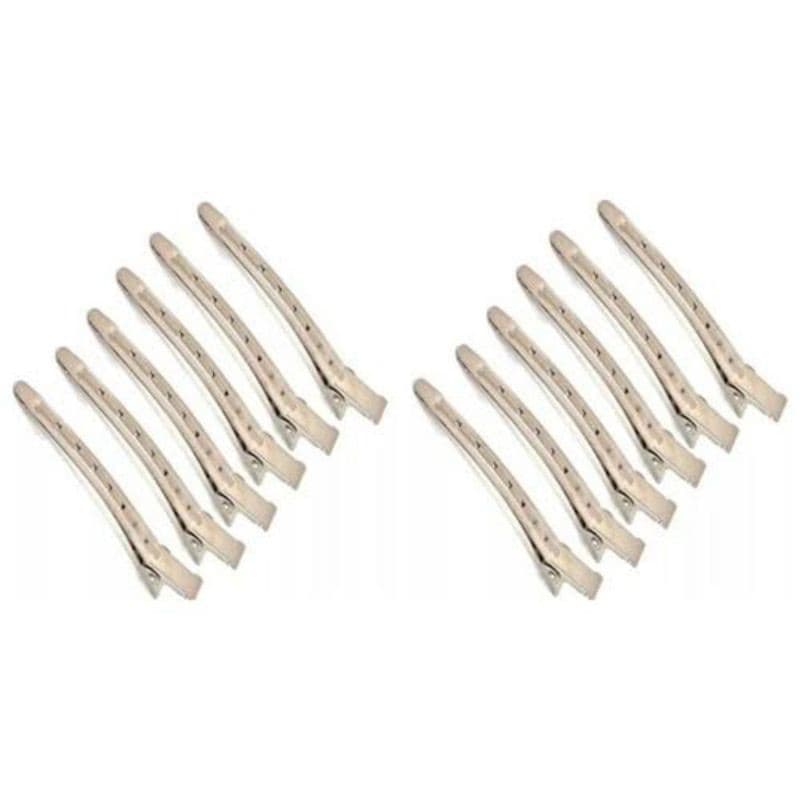 Presilha Grampos Clips De Cabelo Aço Inoxidável Metal 12 Pcs