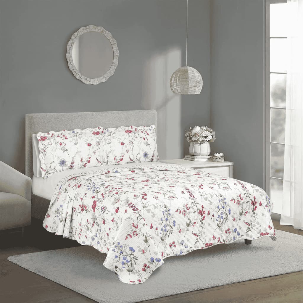 Colcha Cobre Leito Garden Estampada – Jogo de Cama para Solteiro, Casal, Queen e King