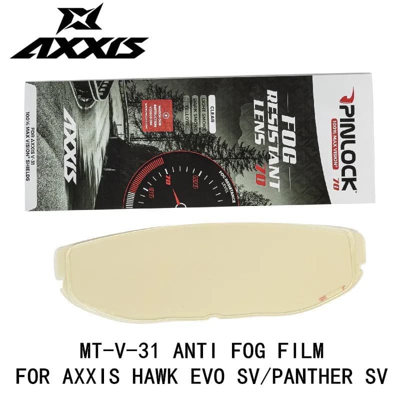 Película antiembaçante Pinlock para viseira MT-V-31, para uso com capacetes AXXIS HAWK EVO SV/ PATHER SV, película antie