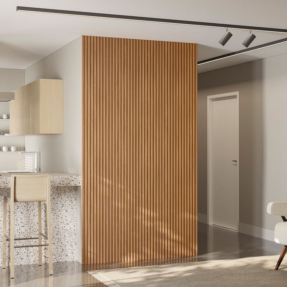 Painel Ripado Modular 2,50x1,41cm (3,53m²) Nature Fosco Marrom Linea Brasil 3.53