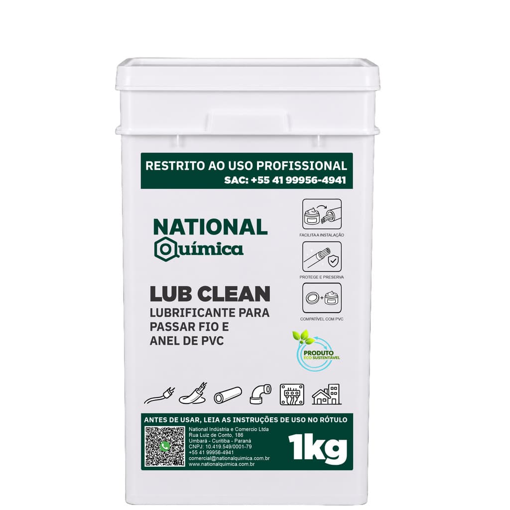 Pasta Lubrificante para Passar Fio e Anel de Vedação 1 kg Lub Clean National Química