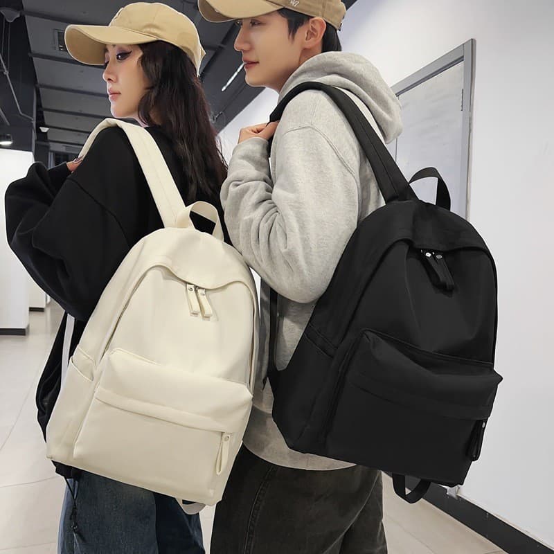 Mochila Cor Sólida Moda Estudante Universitário Sacos De Viagem De Grande Capacidade Saco Impermeável