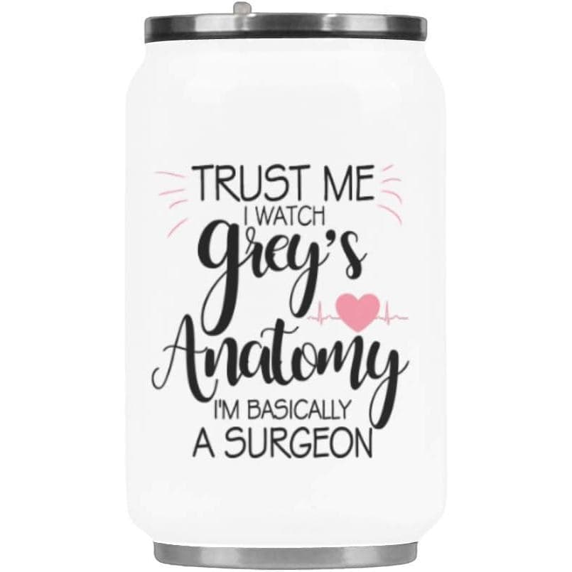 Caneca de Viagem Térmica de Aço Inoxidável, Caneca de Café e Chá de Viagem com a Frase 'Confie em mim, eu assisto Grey's