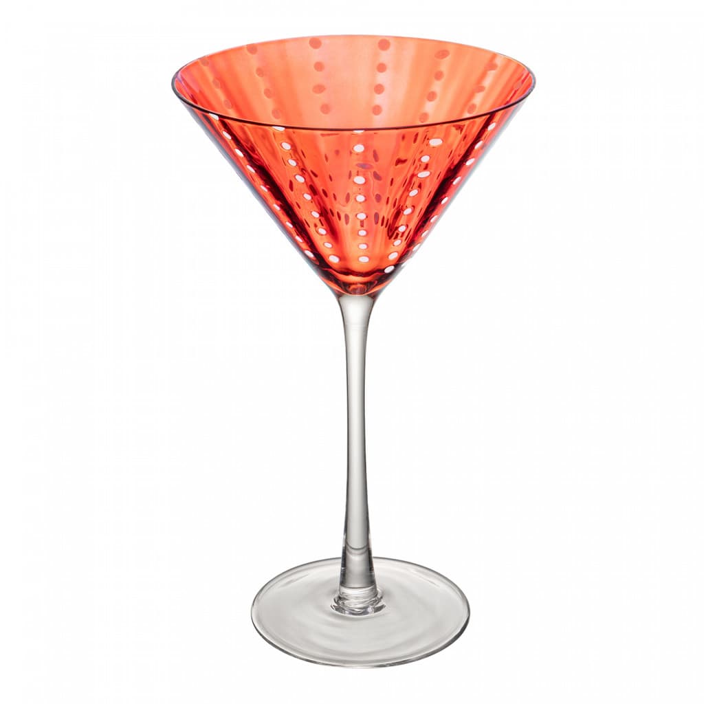 Jogo de 2 Taças Martini Vidro Vermelho Orquídea Wolff 220ml