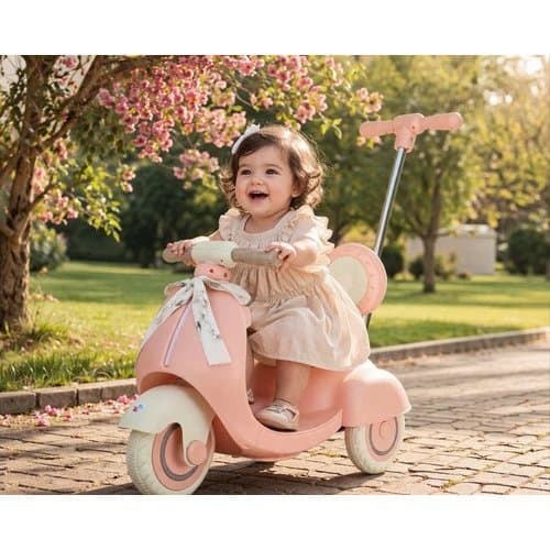 Moto Eletrica Infantil 6v Empurrador Seguranca Bateria Recarregavel Design Confortavel Rosa