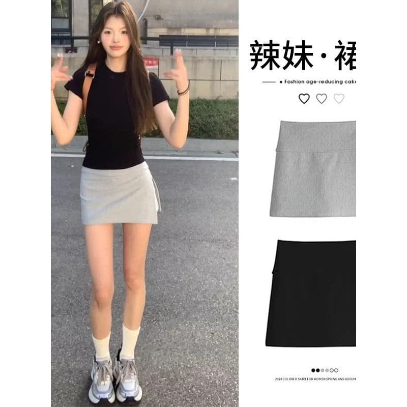 Falso de duas peças Hakama Split Shorts novo estilo saia esportes saia curta camisola saia a linha versão feminina ameri