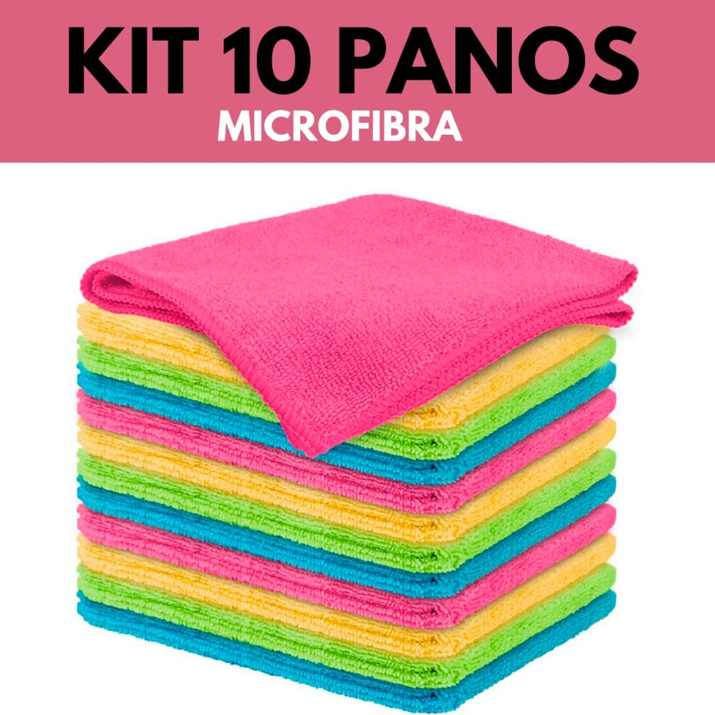 10 Un. Pano de Microfibra Grande Pano de Limpeza Multiuso 50x30