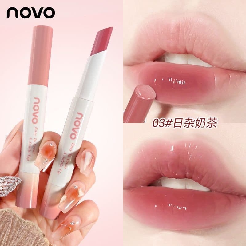 Novo cristal geléia batom brilho de água espelho lábio esmalte sólido brilho labial hidratante batom cor Nude não-desbot