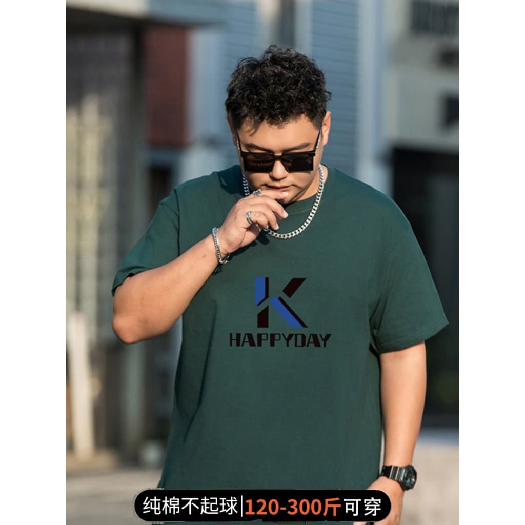 2026 verão 100 puro algodão de manga curta camiseta masculina Plus Size solto gordura na moda Extra grande meia manga ca