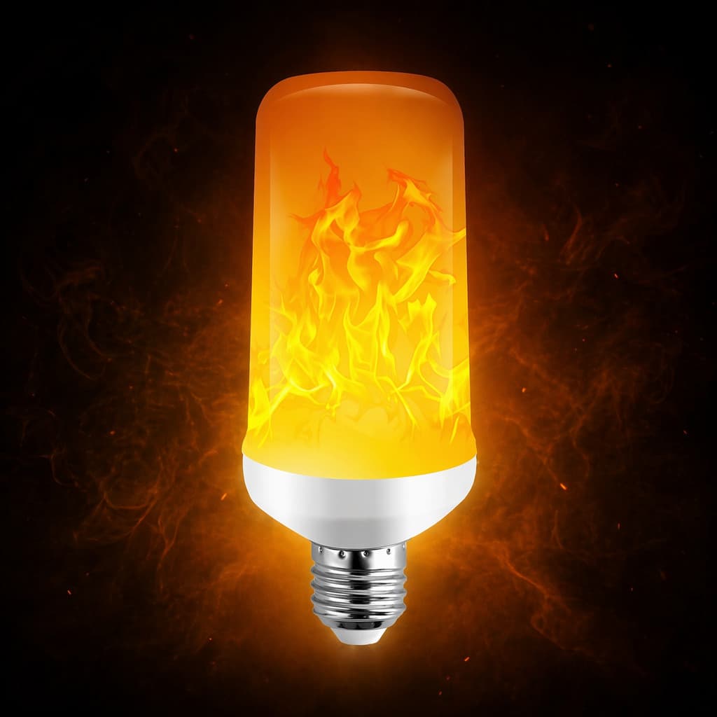 Lâmpada LED Efeito Fogo Chama Tocha 9W Bivolt Rosca E27 Decorativa