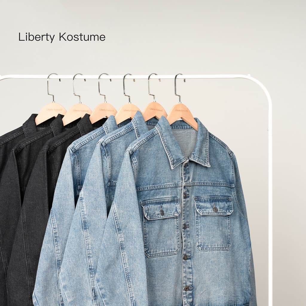 Liberty Kostume jaqueta jeans estilo japonês solto Casual na moda estilo Hong Kong versão coreana jaqueta jeans masculin