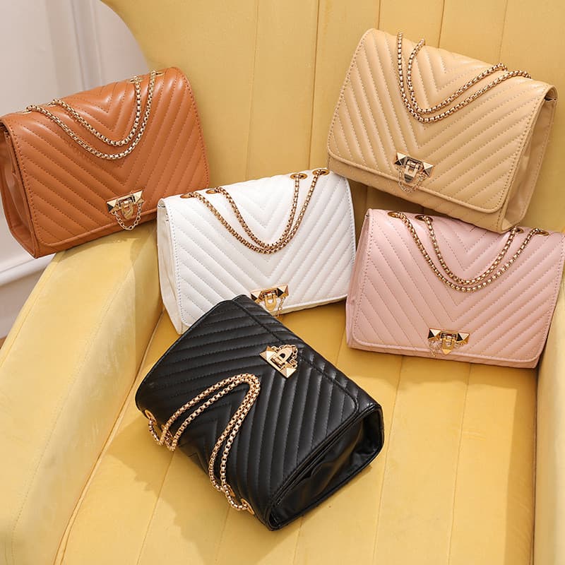 Único bordado pequeno quadrado saco senhoras bags2025 novo estilo bloqueio corrente Crossbody saco feminino