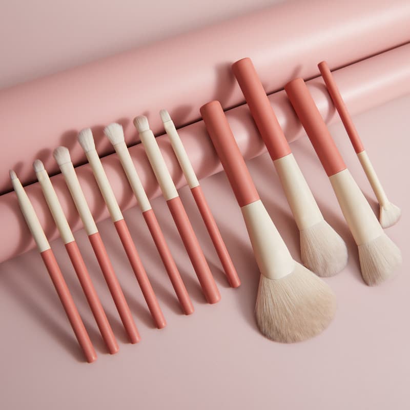 12 Conjunto de pincéis de maquiagem para viagem, sombra, corretivo, corretivo, Blush, pó solto, destaque, nariz, sombra,