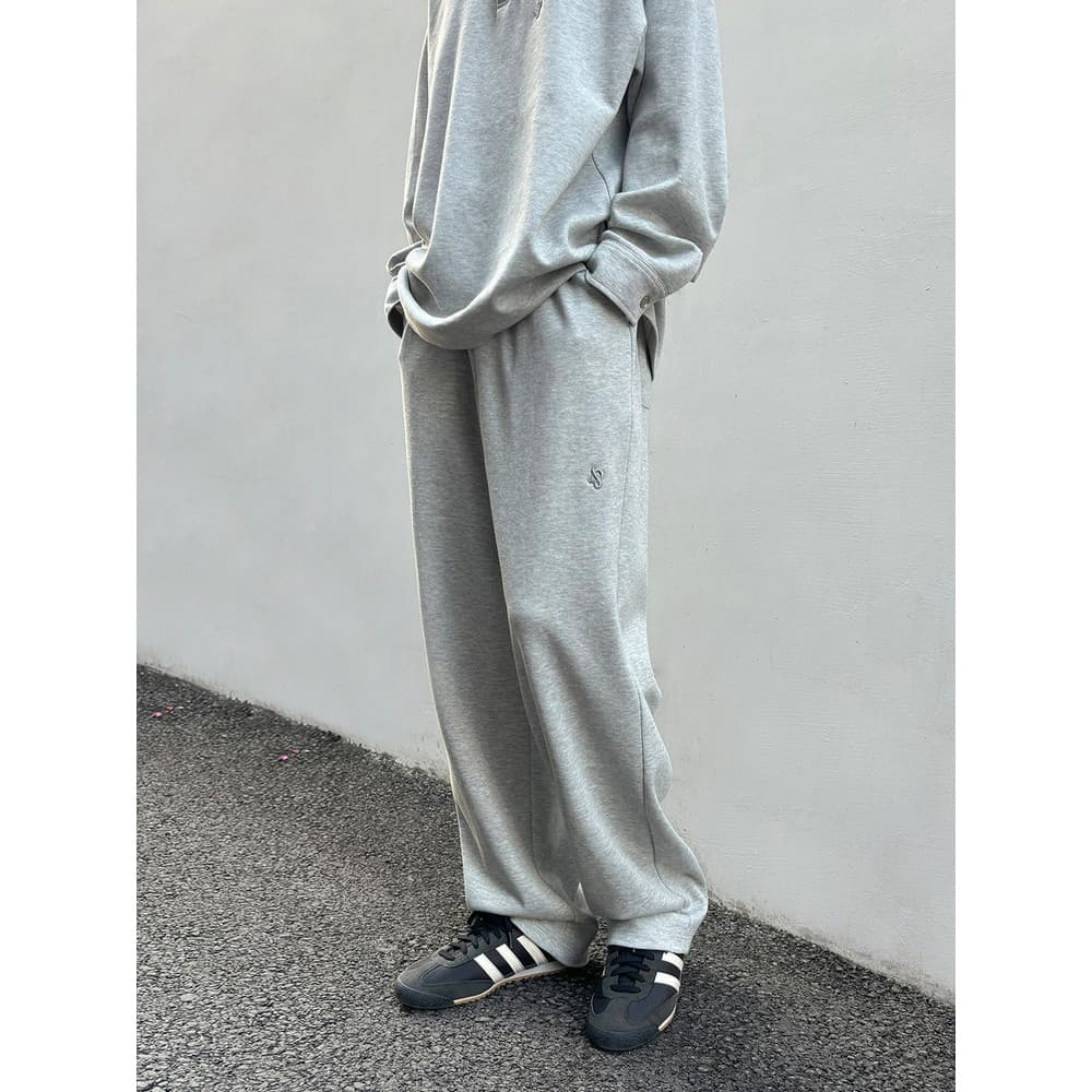 PSO Marca Masculina Feminina Malha Reta Drape Cinza Sweatpants Masculino Solto All-Match Casual Trous