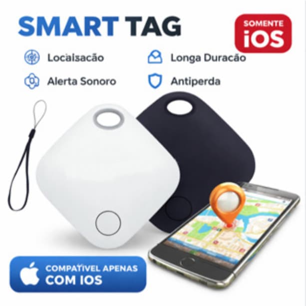 Rastreador Bluetooth Smart Tag Compatível com Apple Find My para iPhone e iPad