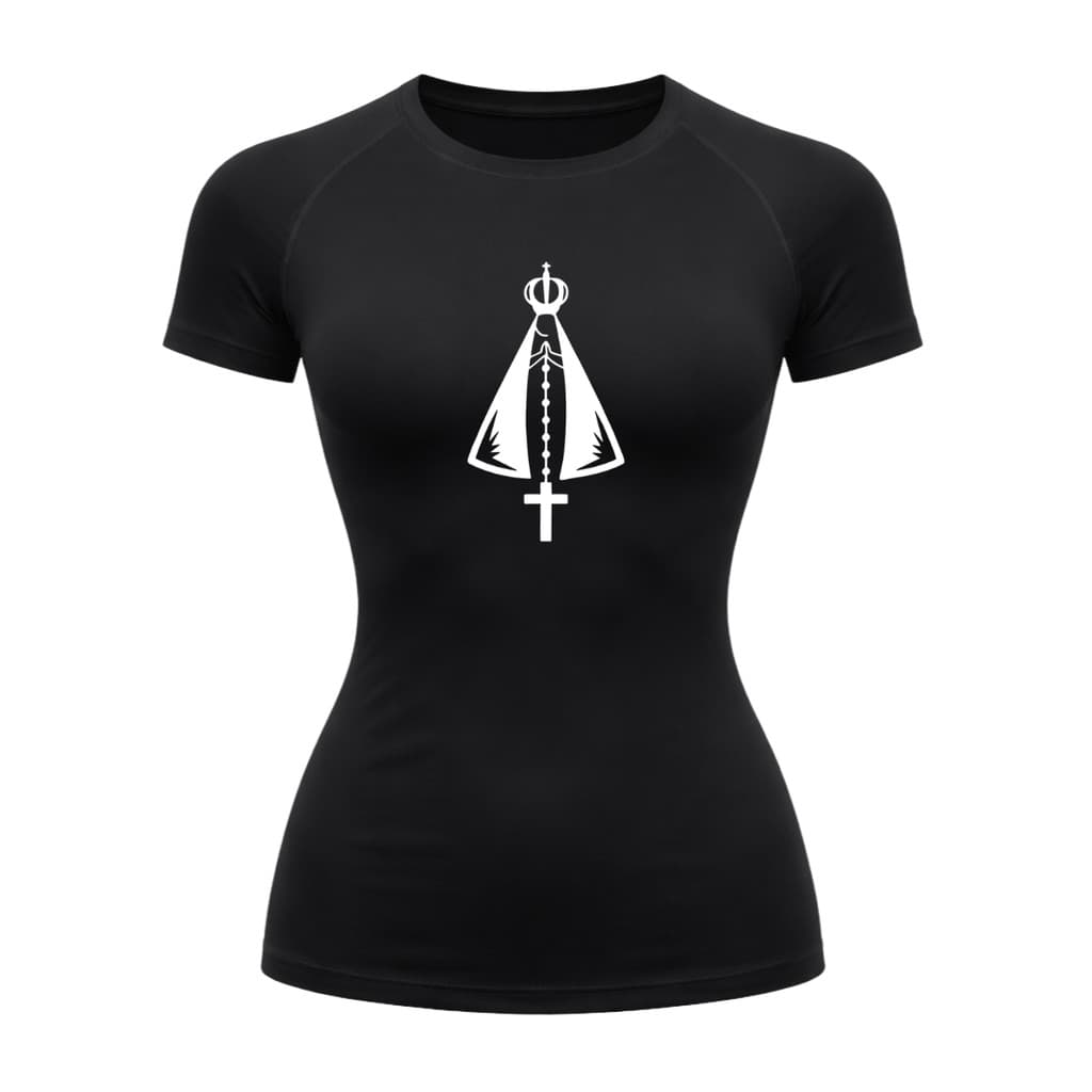 Camiseta Compressão Uv Manga Curta Estampa Da Roça Proteção Da Nossa Senhora