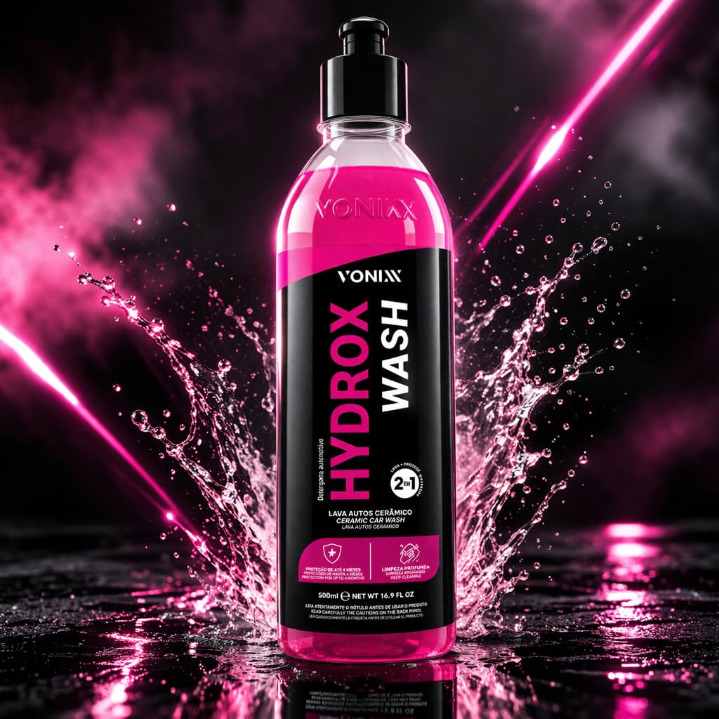 Hydrox Wash 500ml 2 em 1 Shampoo com Cera Automotivo para Carro e Moto Proteção e Limpeza Vonixx