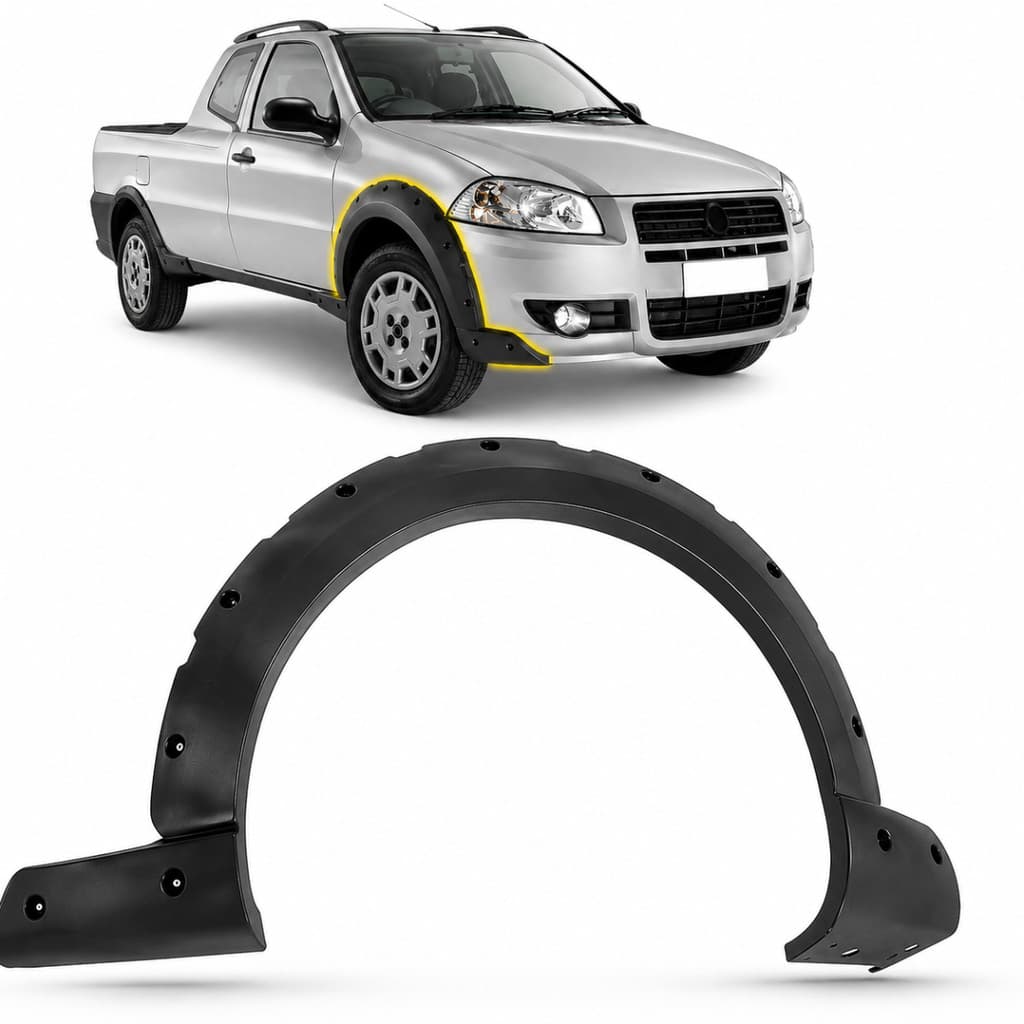 Moldura Roda Dianteira Direito Strada Working 2009 2010 2011 2012 2013 Cinza Texturizado