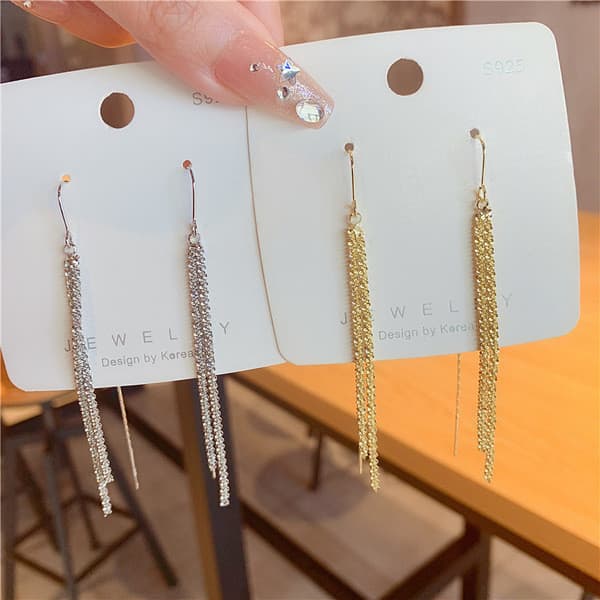 cartelas de brincos feminino kit brinco aço inoxidável ✤Coreano coreano longo borla brincos 2023 novo estilo na moda All