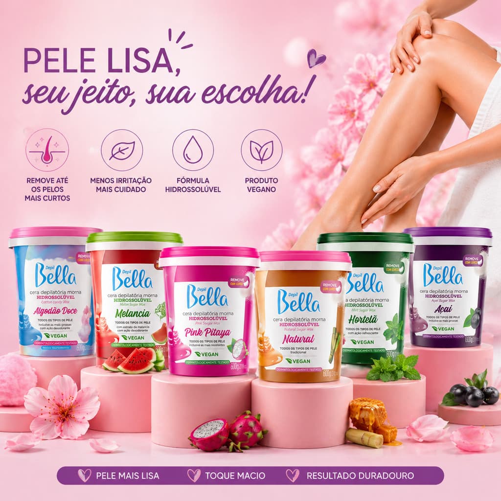 Cera Quente Depilatória Hidrossolúvel 600g Depil Bella
